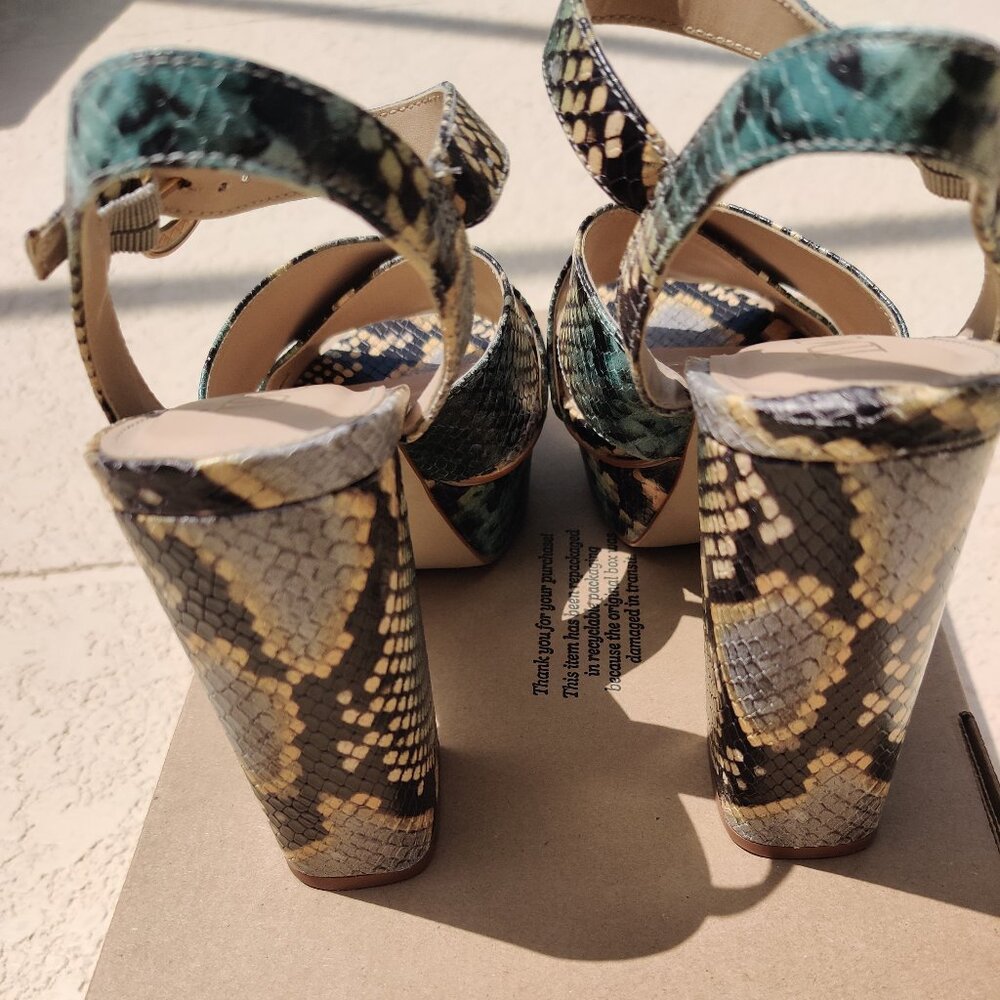 Idore Snake Print Python Platform Leather Sandals… - image 4